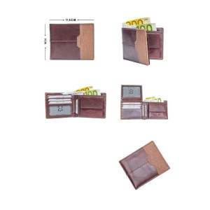 Men's Wallet in Stylish Combinations - Brown & Tan - 1010