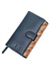 Women's Wallet with Handwoven Design - Black & Grey or Black & Tan - 1101