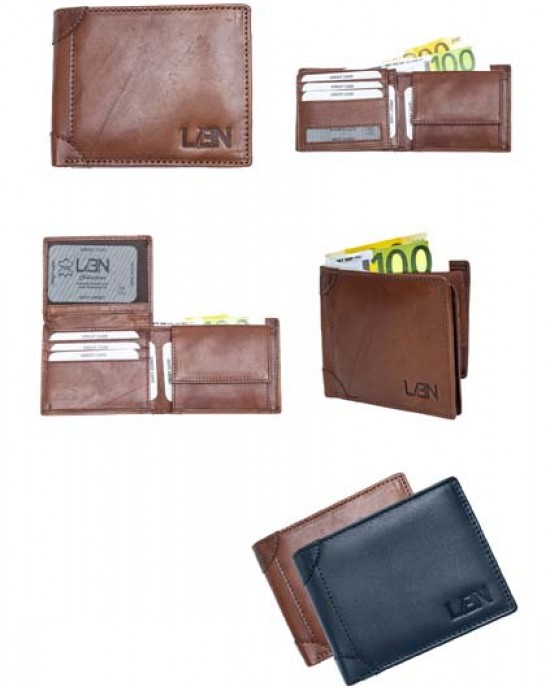 Horizontal Men's Wallet - Black or Tan - 1024 | RFID Protection