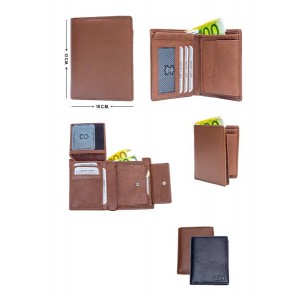 Vertical Men's Wallet - Black or Brown - 1001