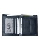 Vertical Men's Wallet- Black with White Thread Work - 1026 | RFID Protection