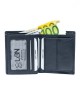 Vertical Men's Wallet- Black with White Thread Work - 1026 | RFID Protection