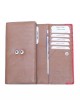 Women's Wallet with Metal Plate - Tan & Red - 1108M | RFID Protection