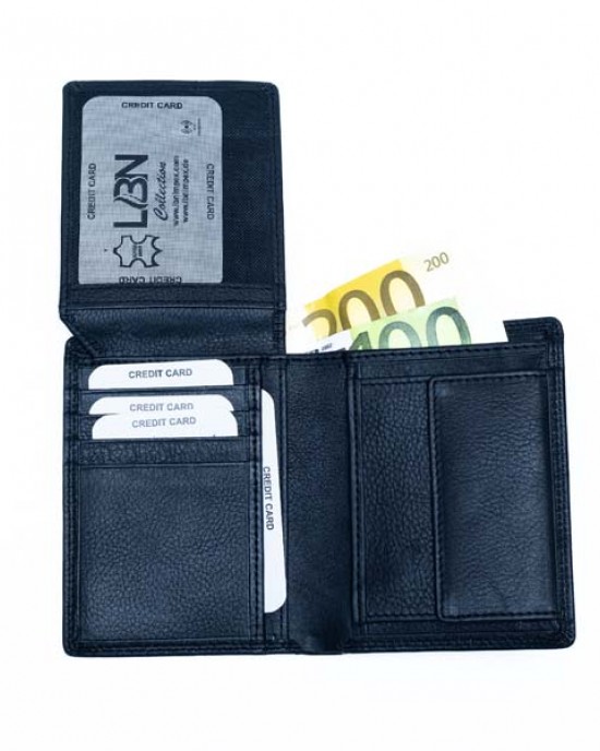 Vertical Men's Wallet  - Black - 1030 | RFID Protection