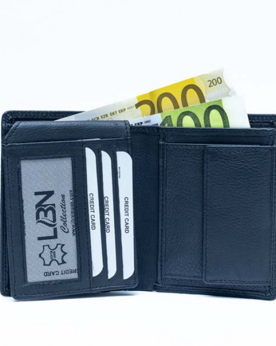 Vertical Men's Wallet  - Black - 1030 | RFID Protection