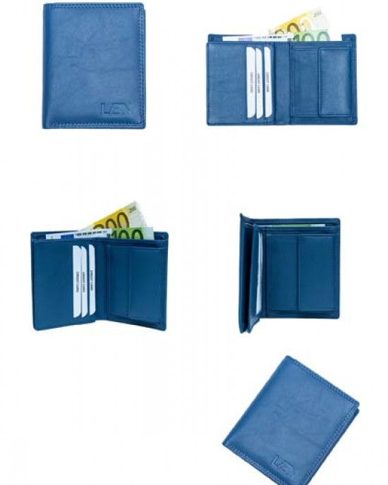 Vertical Men's Wallet - Blue - 1029 | RFID Protection