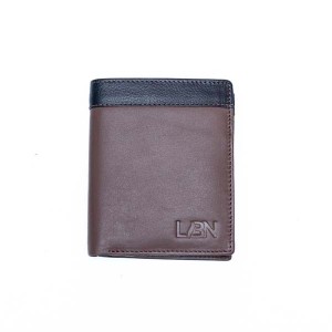 Vertical Men's Wallet - Brown with Black Stripe - 1028 | RFID Protection