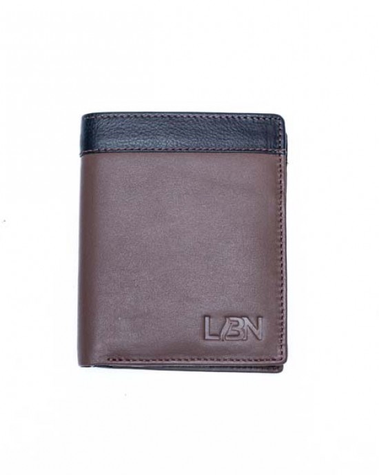 Vertical Men's Wallet - Brown with Black Stripe - 1028 | RFID Protection