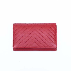 Women's Wallet with Thread Stitched Design - Red - 1111 | RFID Protection