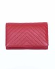 Women's Wallet with Thread Stitched Design - Red - 1111 | RFID Protection