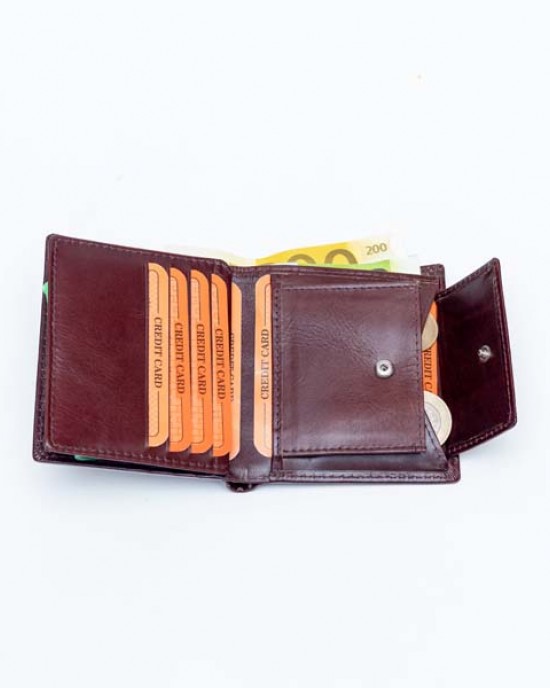 Vertical Men's Wallet - Black or Maroon - 1003