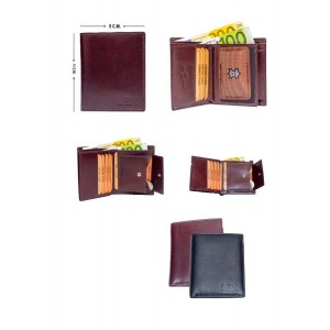 Vertical Men's Wallet - Black or Maroon - 1003