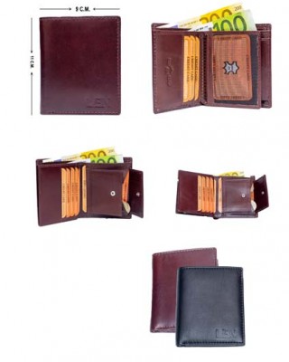 Vertical Men's Wallet - Black or Maroon - 1003