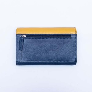 Women's Wallet - Blue with Grey & Yellow - 1107 | RFID Protection