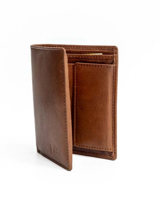 Vertical Men's Wallet - Black or Brown - 1002